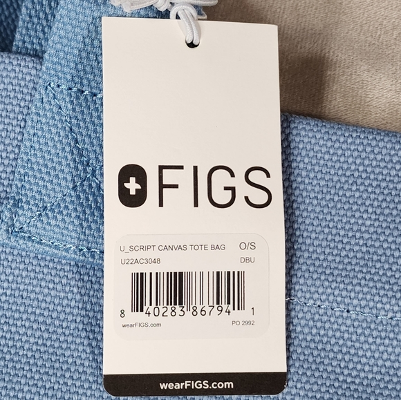 FIGS Dusty Blue Canvas Tote - Picture 5 of 10